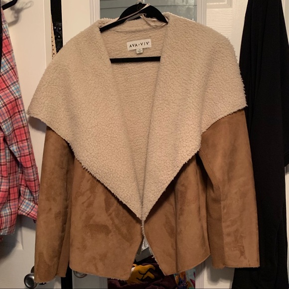 Ava & Viv Jackets & Blazers - Ava & Viv | 2X | Sherpa Faux Suede Jacket